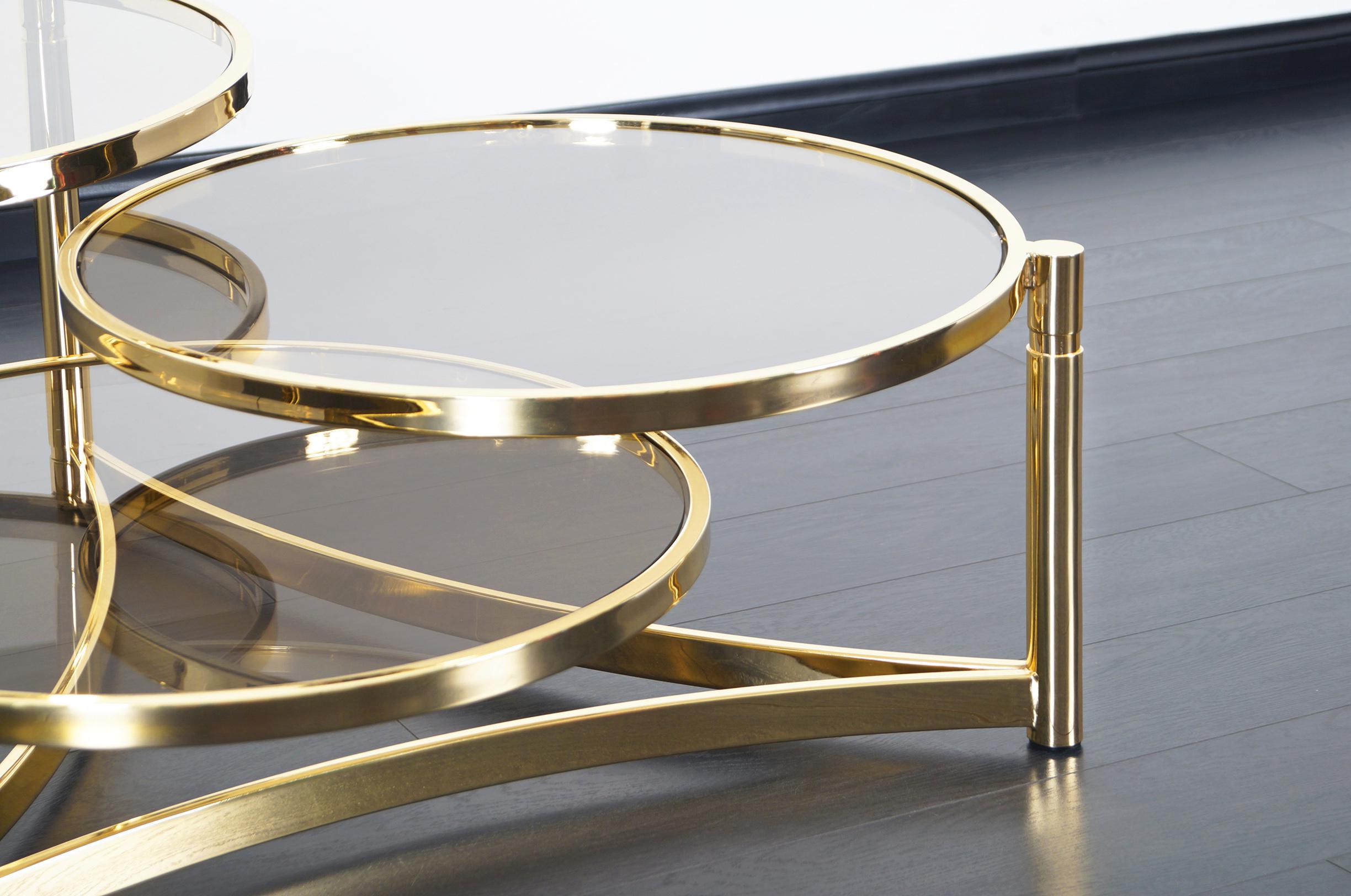 brass swivel coffee table
