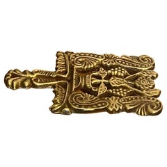 Vintage Brass Trivet long form handle