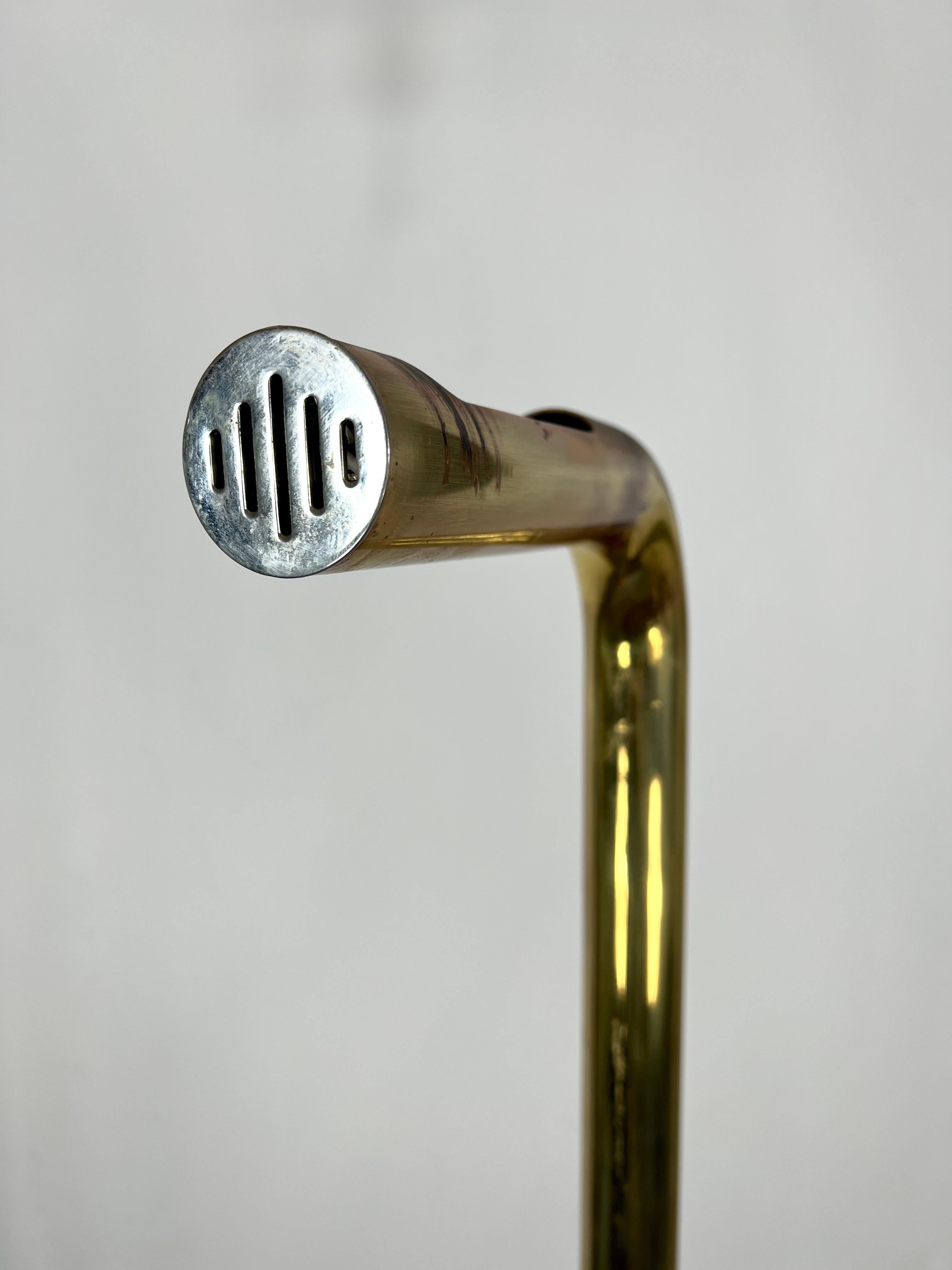 Vintage Brass Tube Floor Lamp, Italy, 1970s For Sale 2