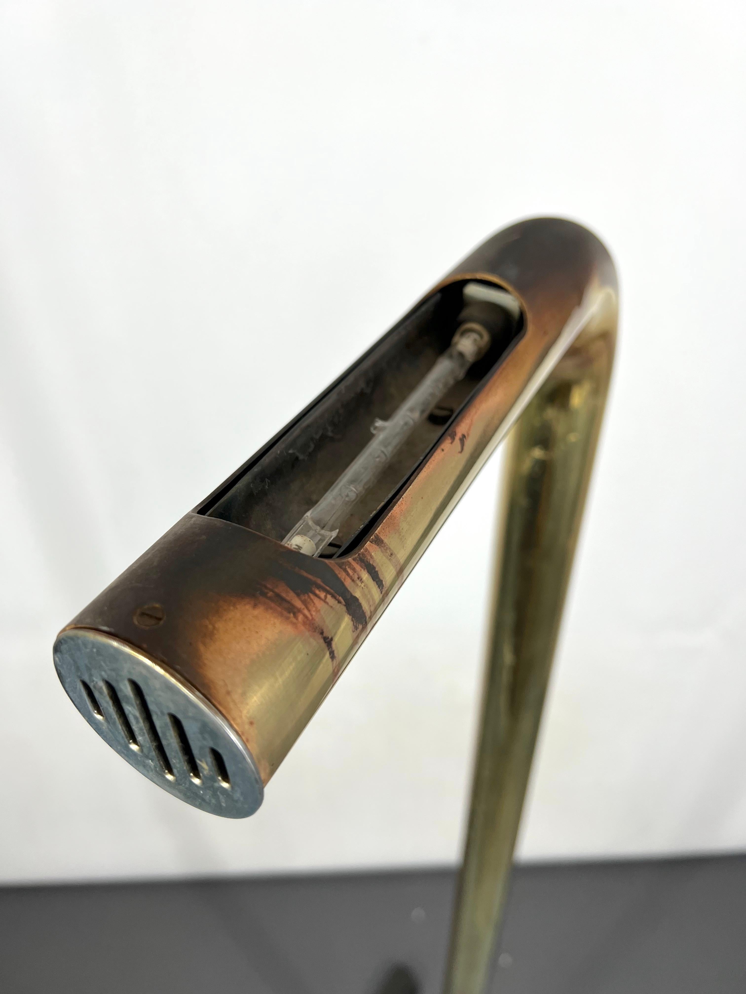 Vintage Brass Tube Floor Lamp, Italy, 1970s For Sale 3
