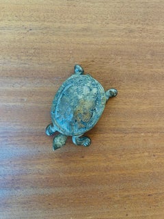 Vintage Brass Turtle Box Paperweight