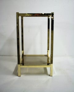 Vintage Brass Two-Tier Display Table, 1970s
