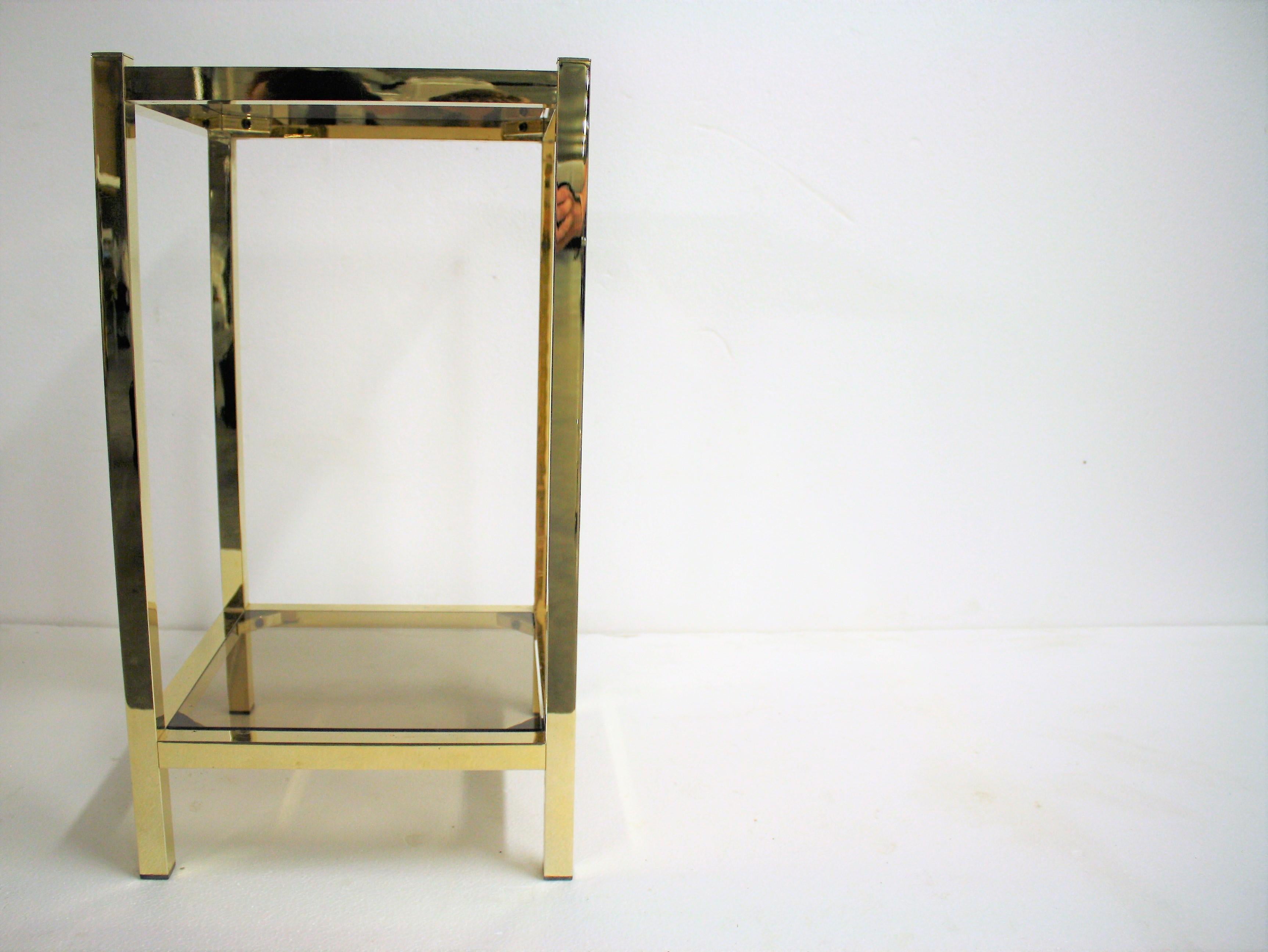 Vintage Brass Two-Tier Display Table, 1970s 1