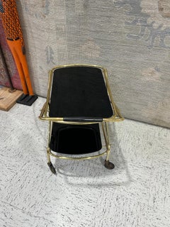 Vintage Brass Two Tiered Bar Cart