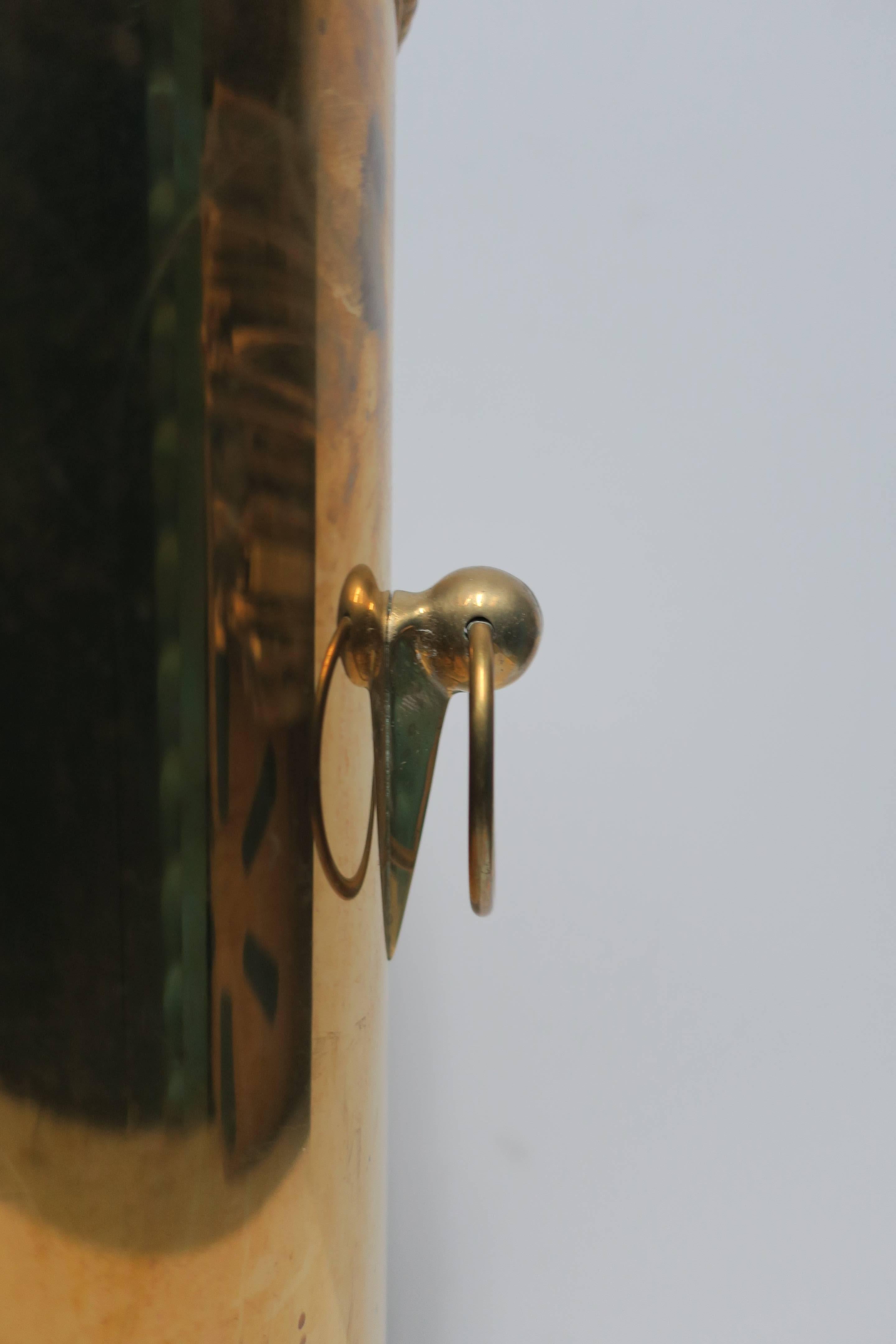 Lacquered Vintage Brass Umbrella Stand