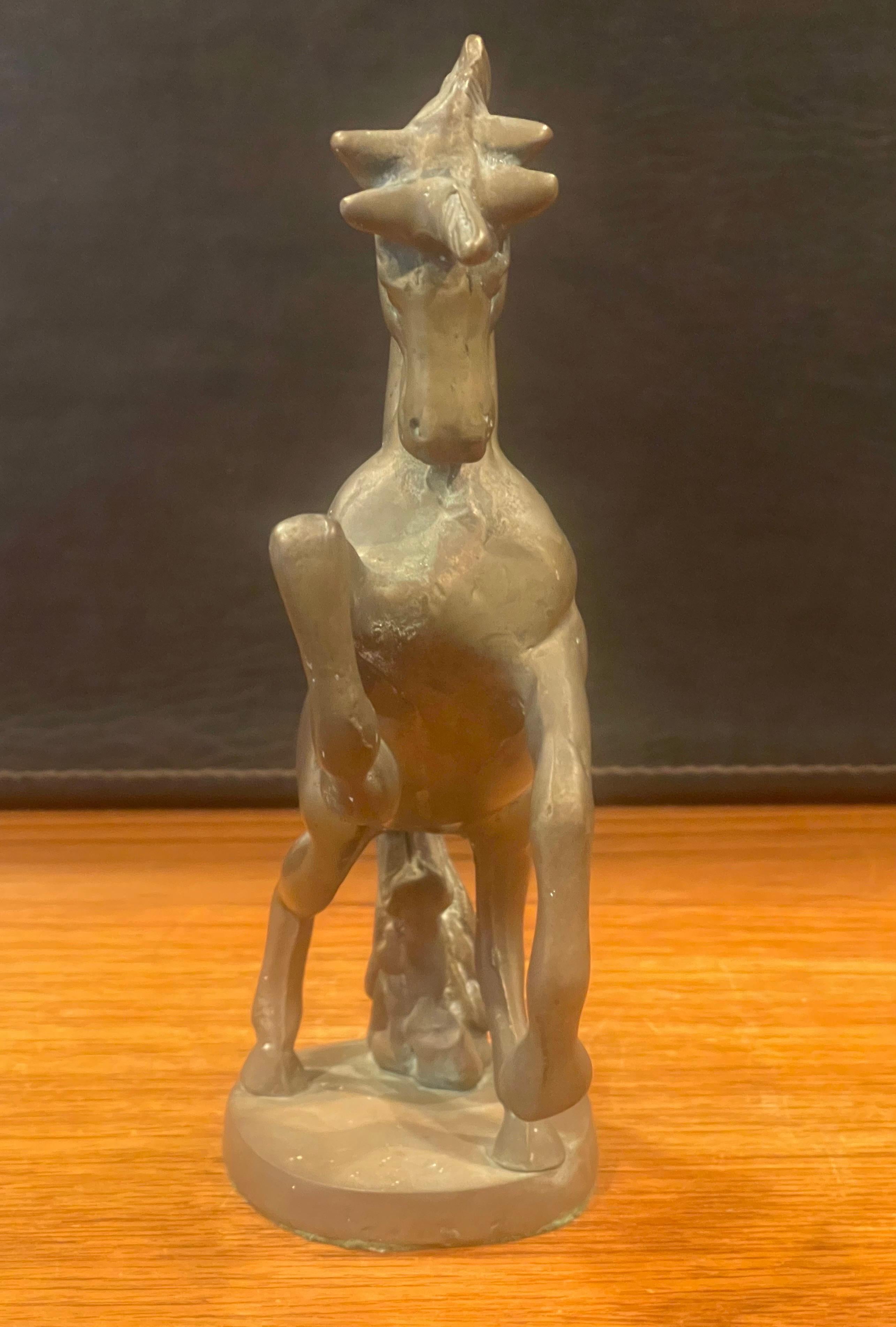 Vintage Brass Unicorn Sculpture For Sale 1
