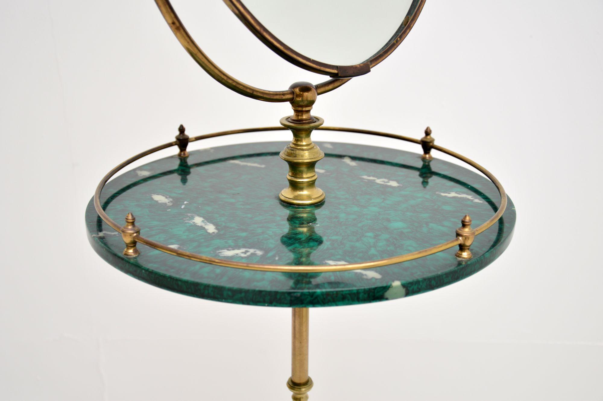British Vintage Brass Vanity Table with Mirror by Peerage For Sale