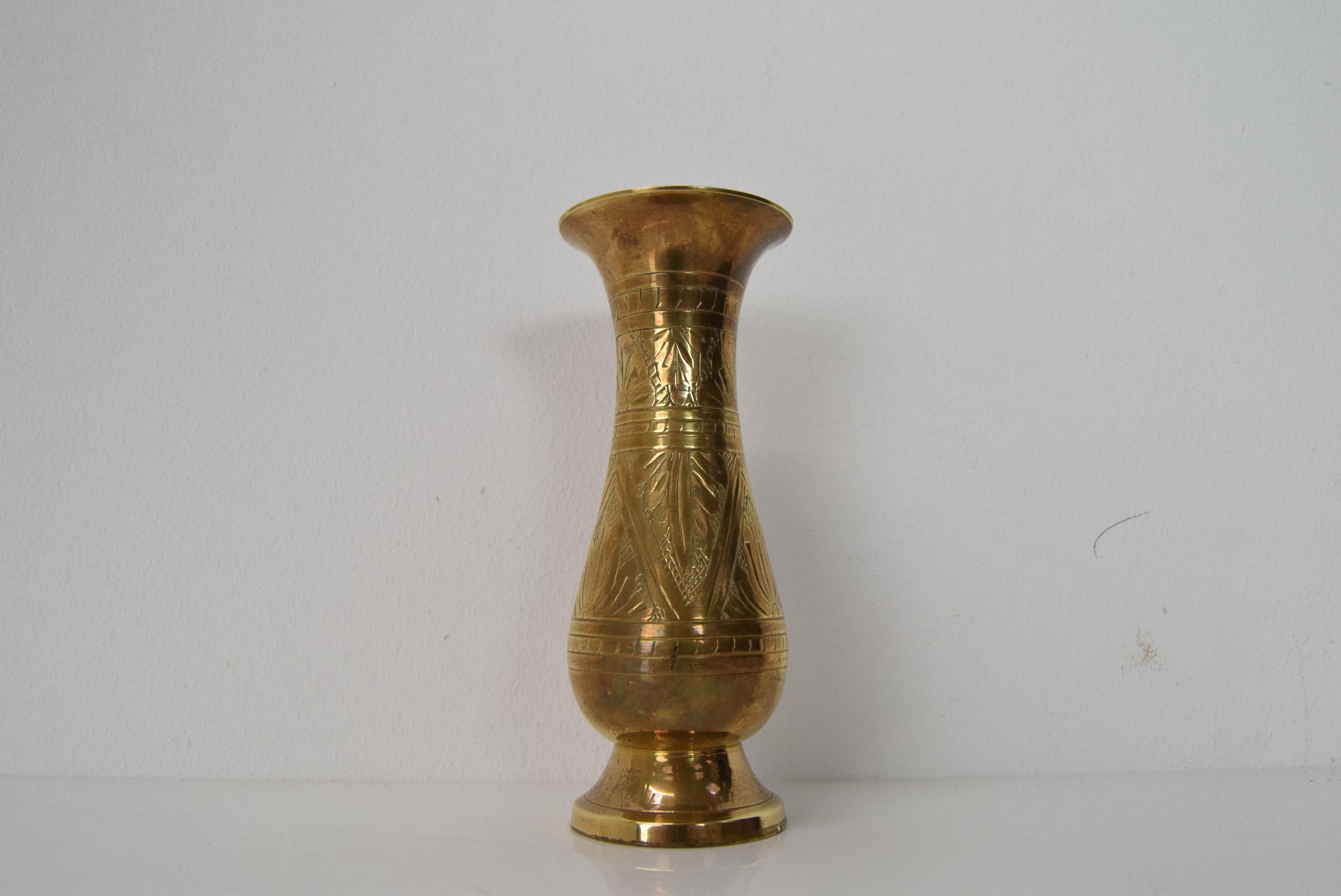 Vintage Brass Vase from India, 1960s For Sale 1