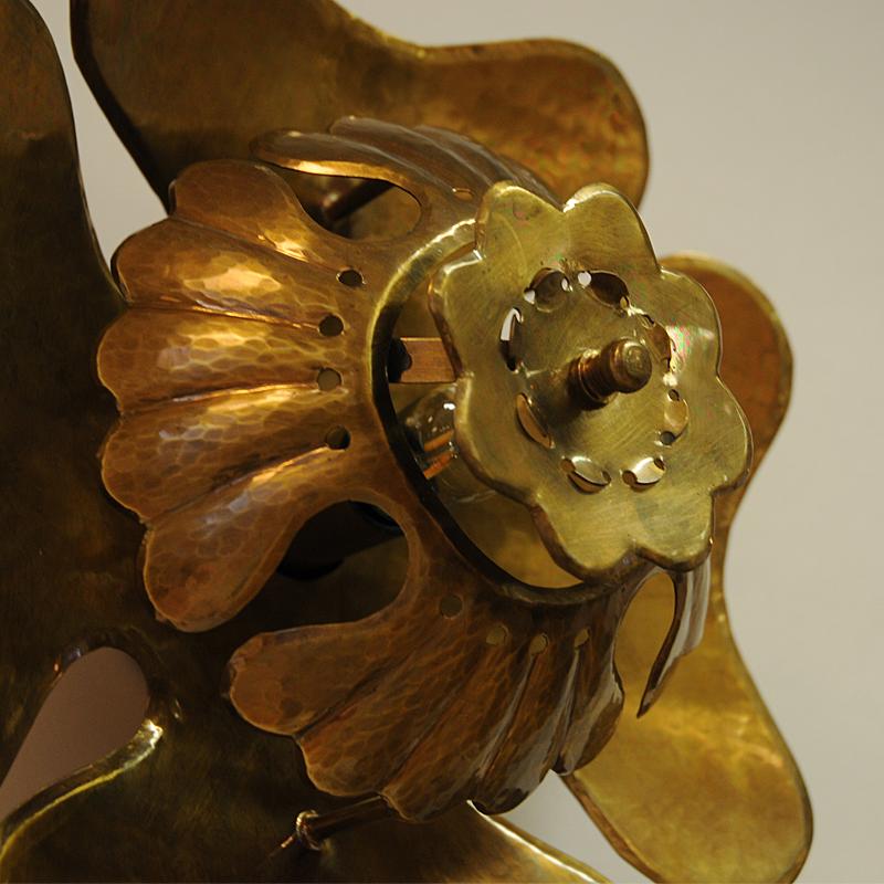 Mid-20th Century Vintage Brass Wall Flower Sconces Pair by Lars Holmström, 1950s, Sweden