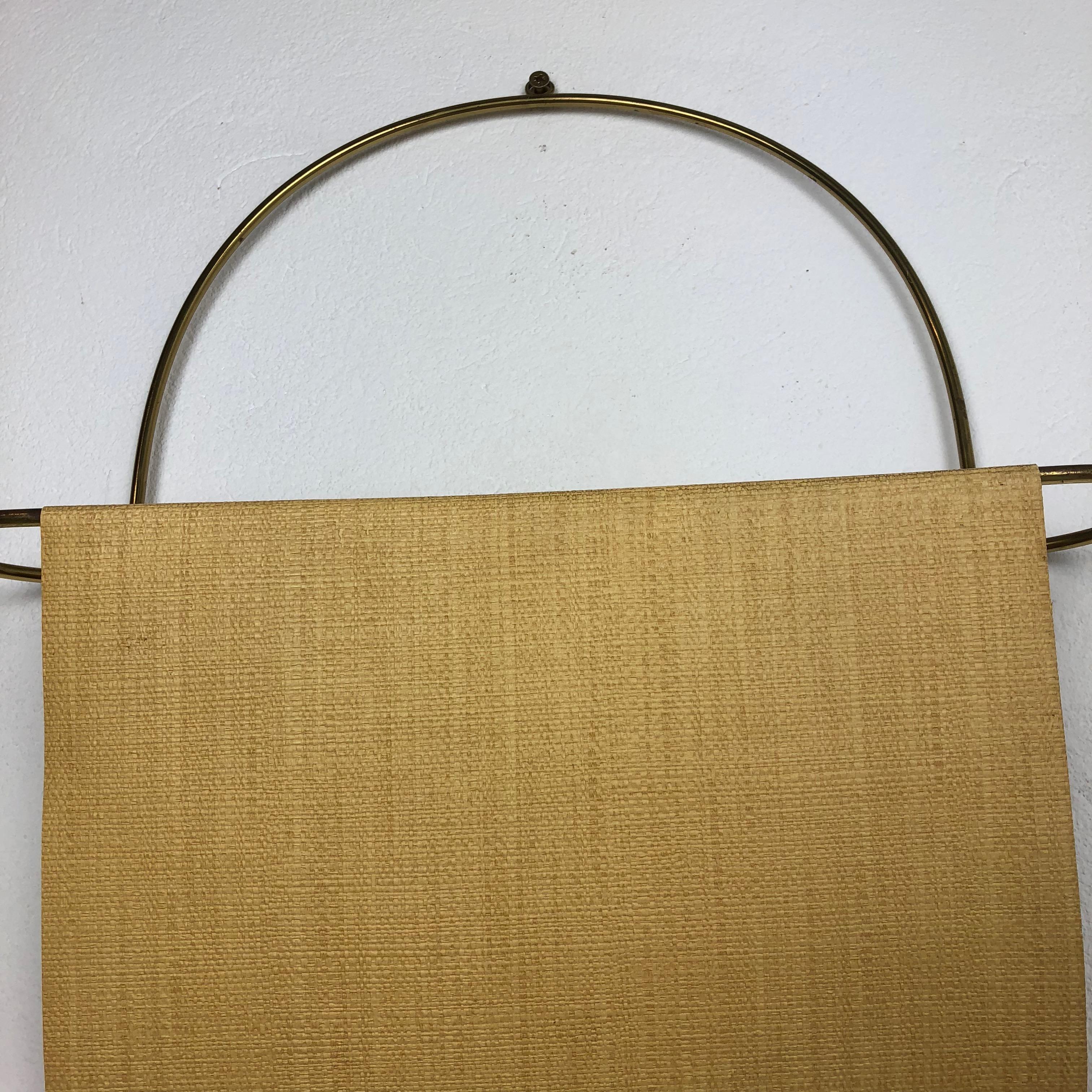 Vintage Brass Wall Hanging Magazine Holder, Austria, 1950s For Sale 1