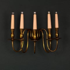 Lampada da parete in ottone vintage di Stilnovo, Italia, anni '50