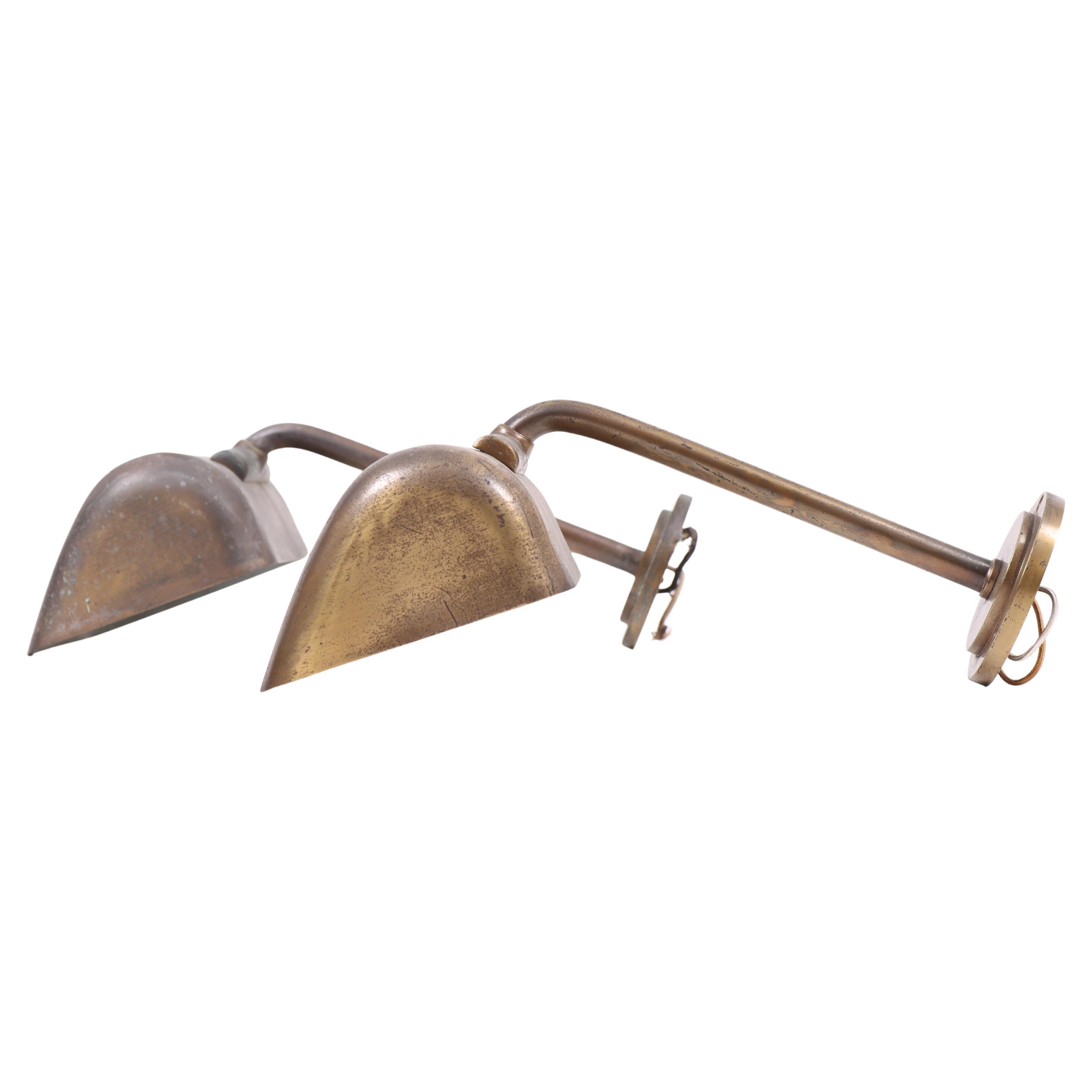 Vintage brass wall lamps 1940s, Danish design with timeless el For Sale