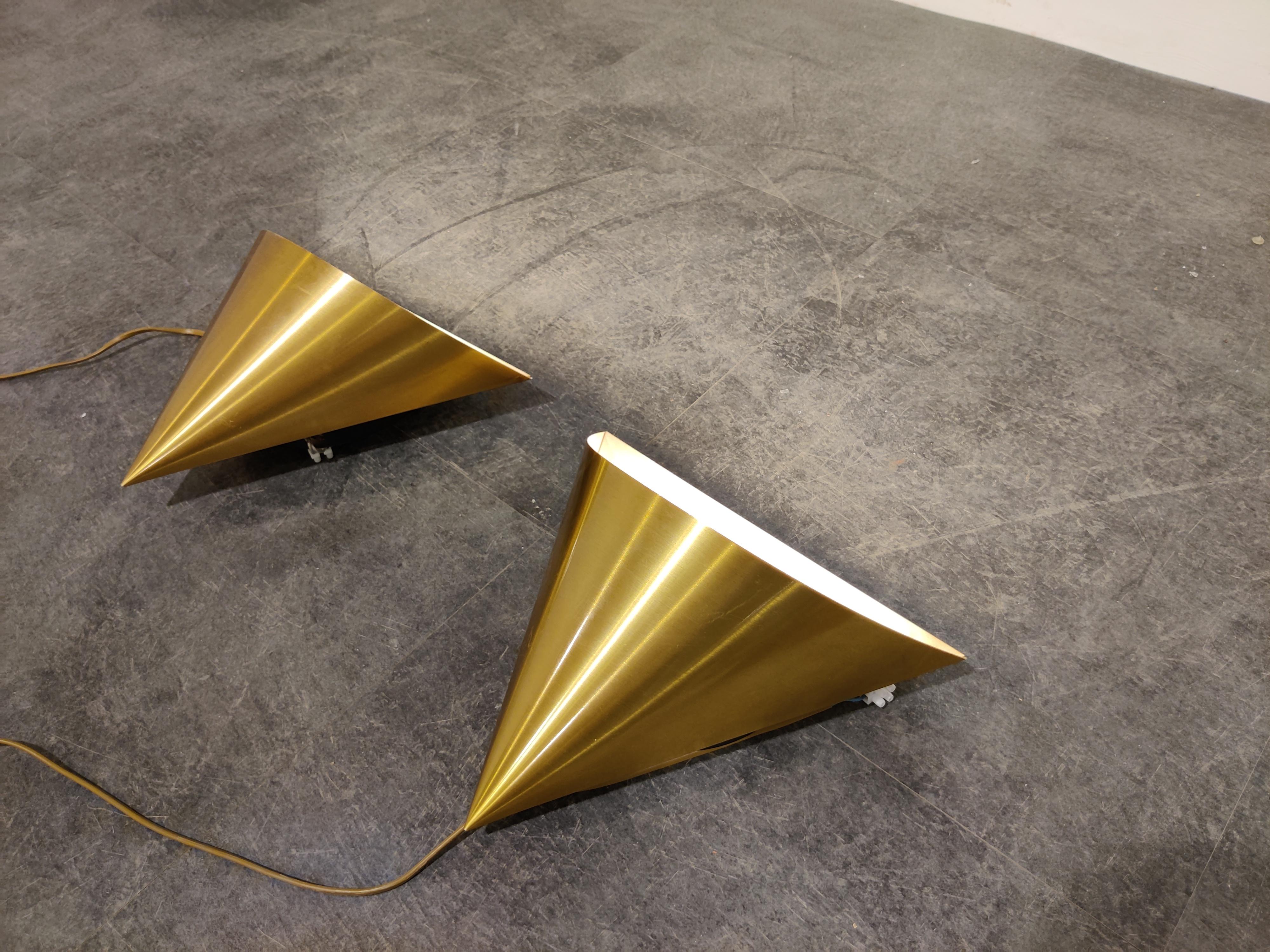 Vintage Brass Wall Lamps by Dieter Witte for Staff Leuchten, 1970s In Good Condition In HEVERLEE, BE