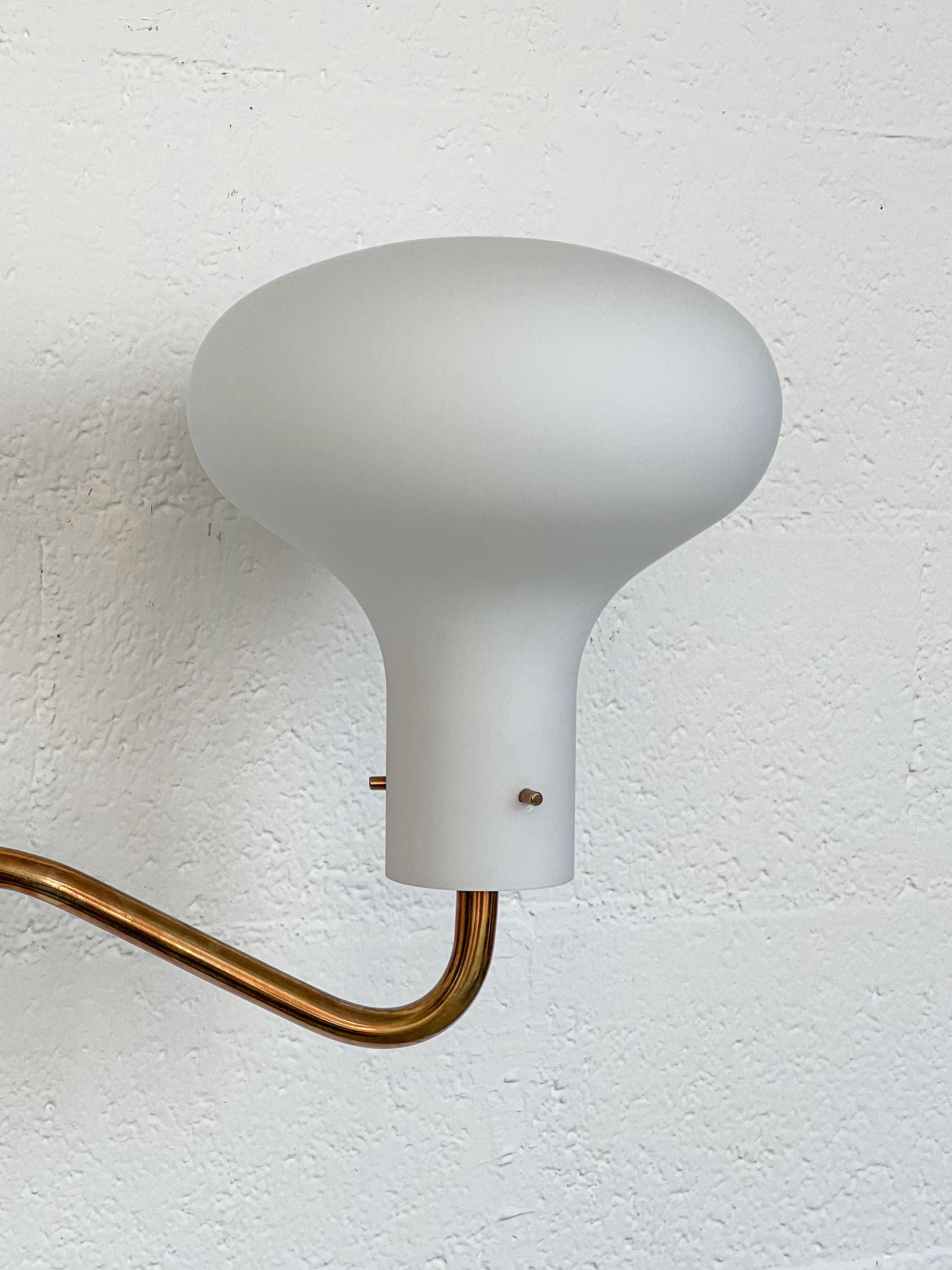 Brass Lp12 wall applique by Ignazio Gardella for Azucena , 1960's Italian Lighing For Sale