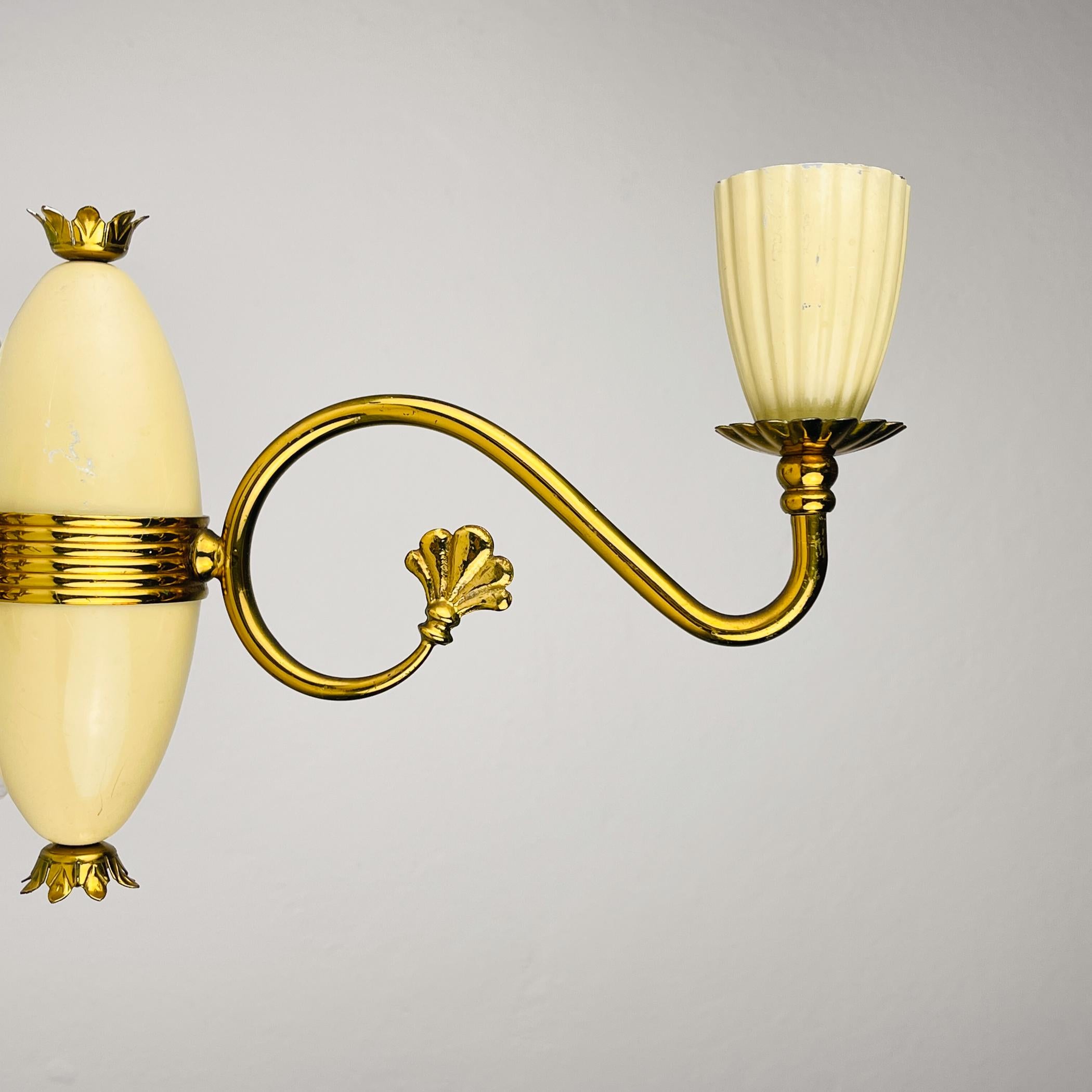 Set von 3 Vintage-Wandleuchten aus Messing, Italien, 1950er Jahre im Angebot 12