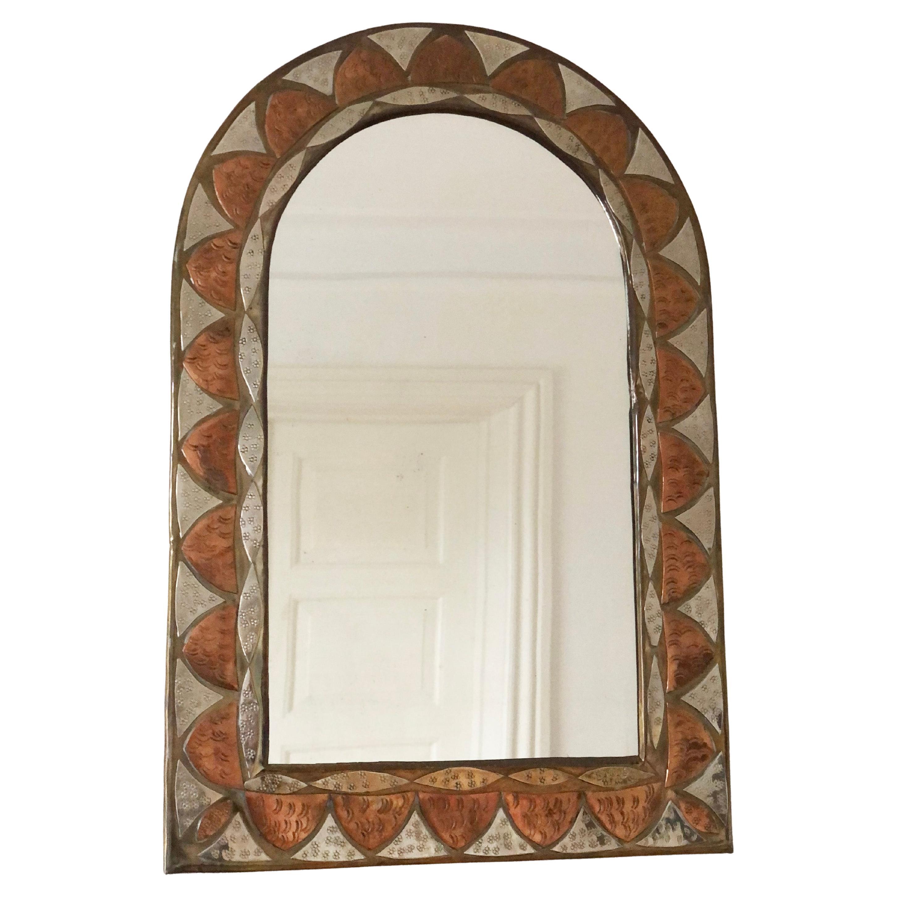 Vintage Brass Wall Mirror – Hollywood Regency, Spanish, 1960s
