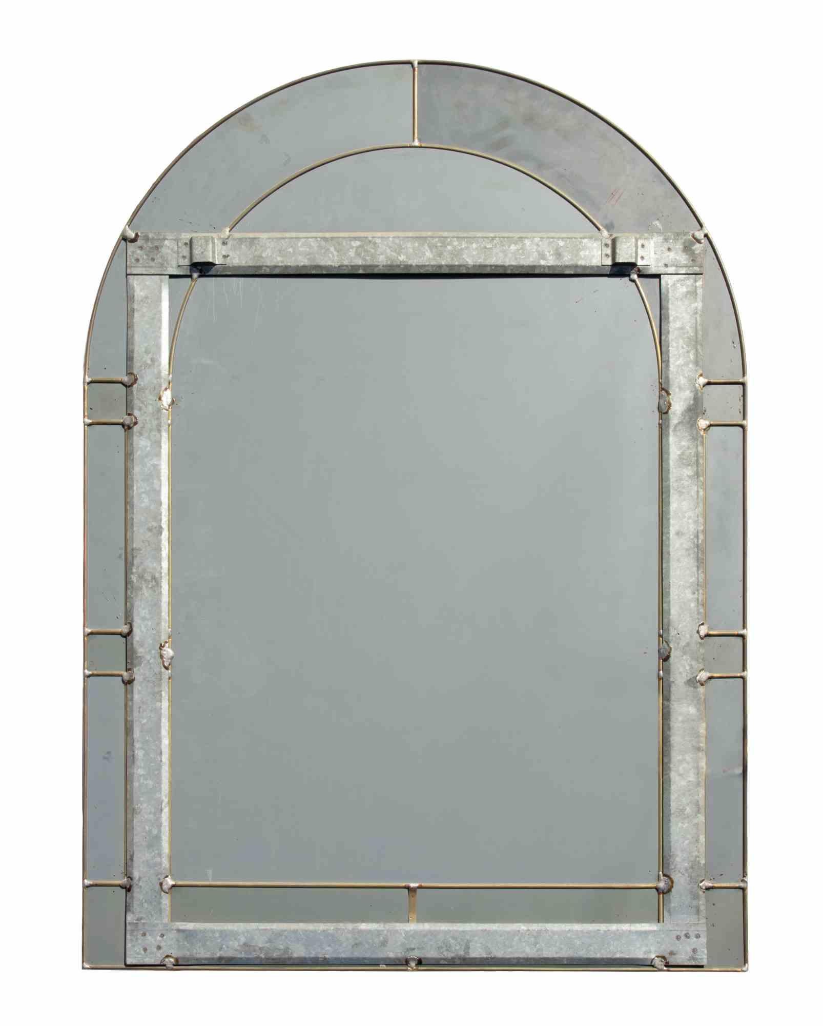 Fine XX secolo Specchio da parete in ottone vintage, Italia, anni '70 in vendita