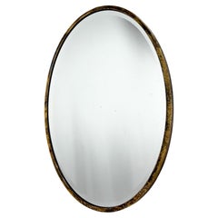 Vintage Brass Wall Mirror with Facet, France