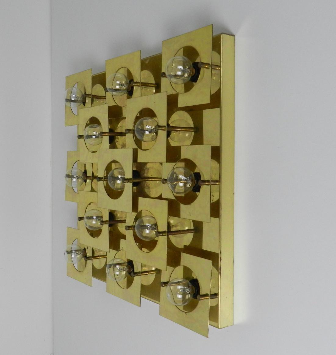 Vintage Messing Wand oder Decke montierbar Lampe Fixture Panel / Skulptur im Angebot 6