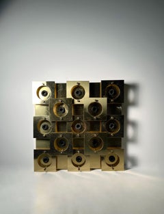 Vintage Brass Wall or Ceiling Mountable Lamp Fixture Panel / Sculpture