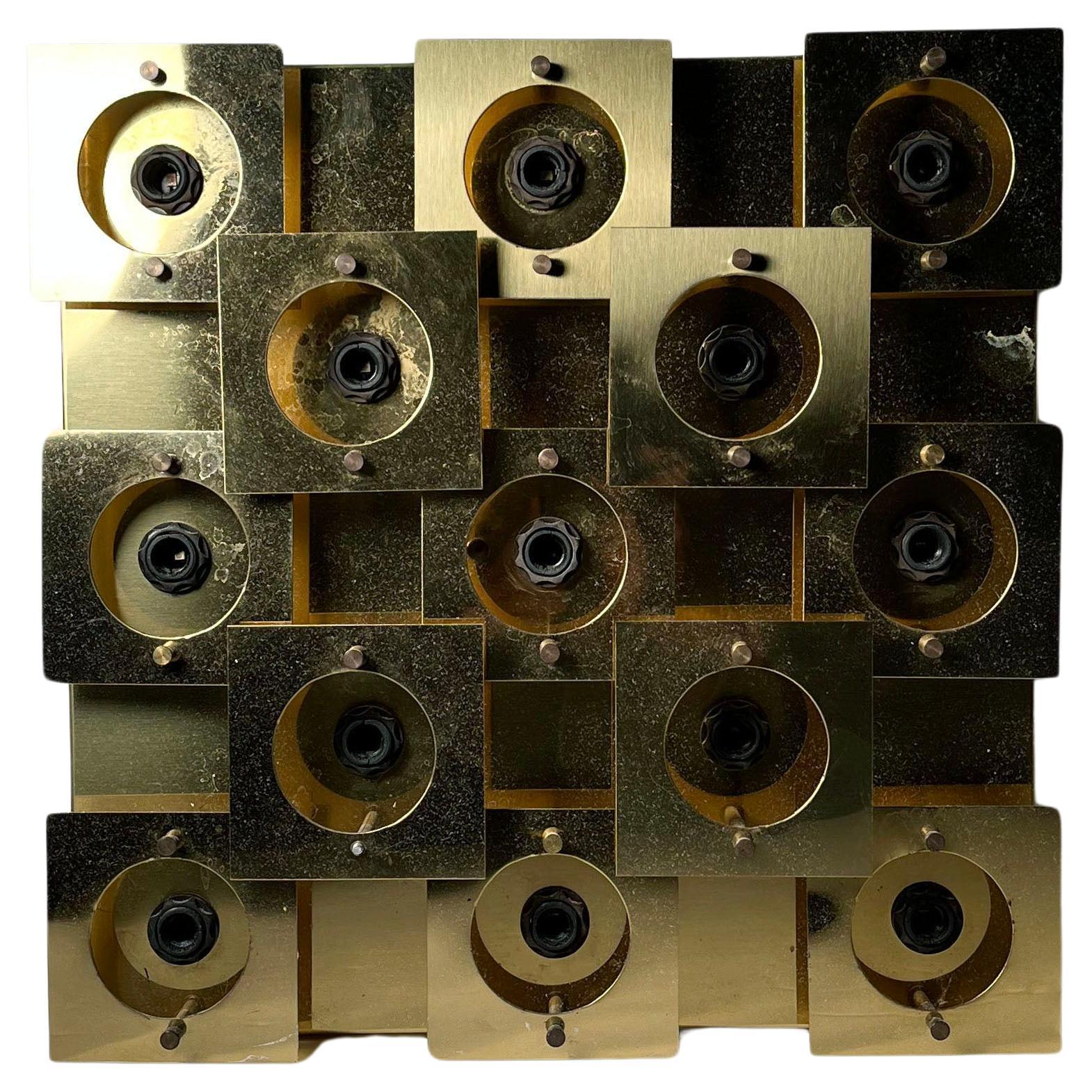 Vintage Brass Wall or Ceiling Mountable Lamp Fixture Panel / Sculpture