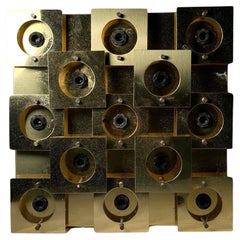 Vintage Brass Wall or Ceiling Mountable Lamp Fixture Panel / Sculpture