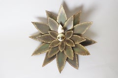 Vintage Brass Wall Sconce by Maison Jansen, Floral Design, 1960s, 50cm