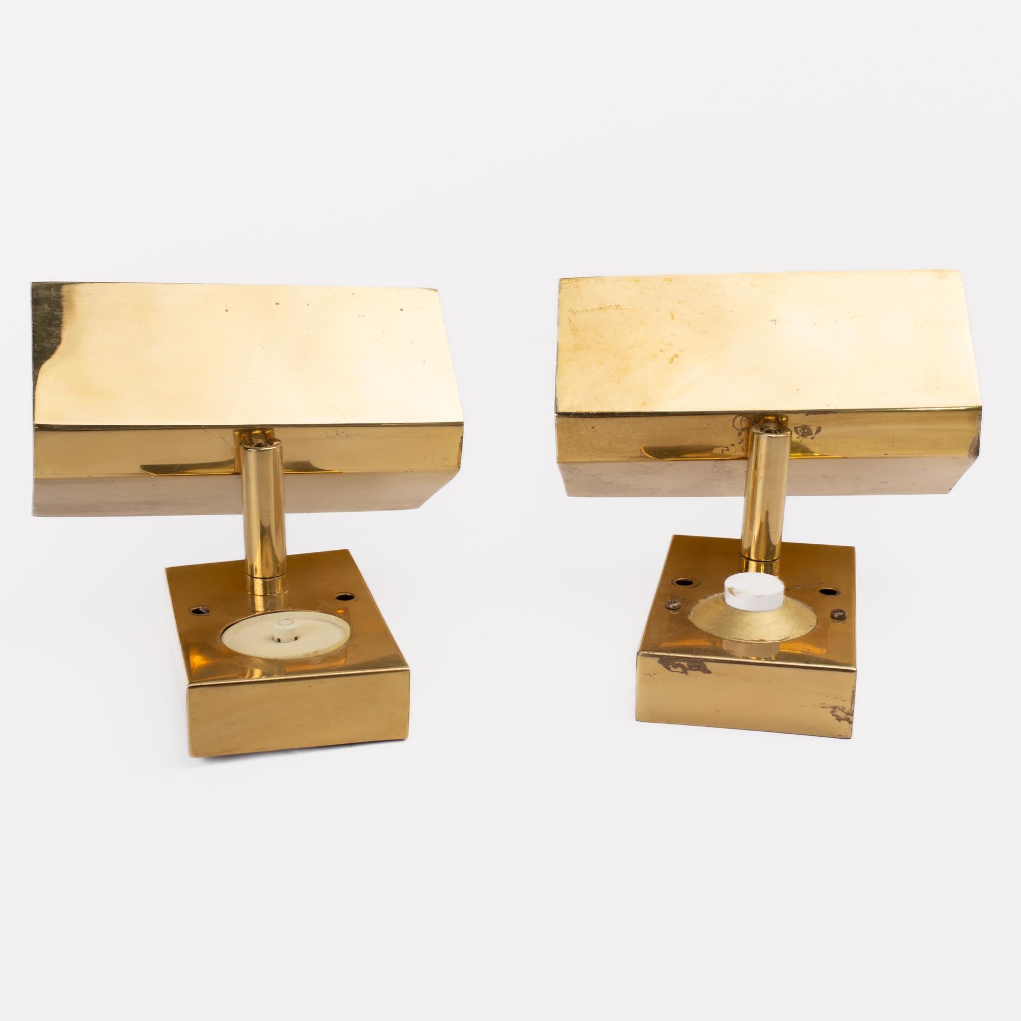 Post-Modern Vintage Brass Wall Sconces - Set of 2 For Sale