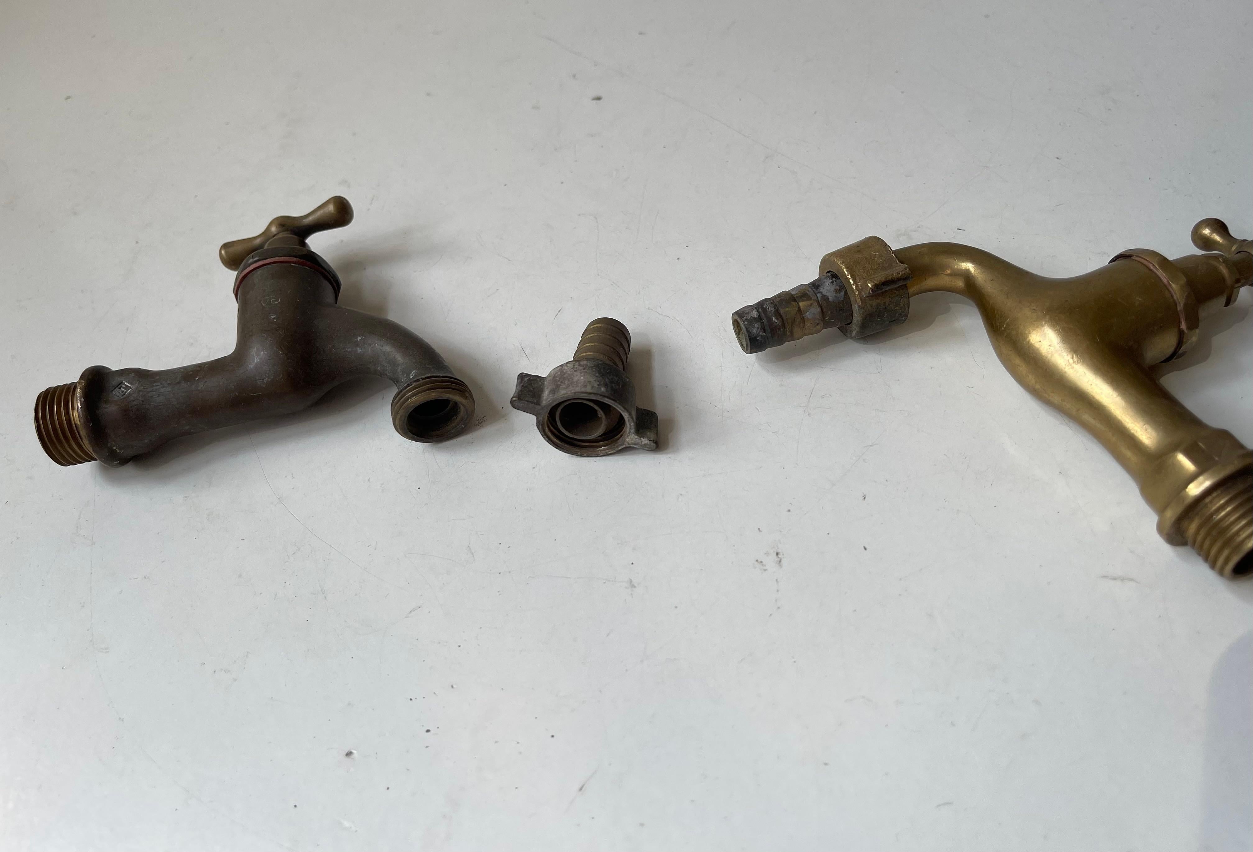 Vintage brass Water Tap's - Faucet´s, 1950s, Set of 2 For Sale 3