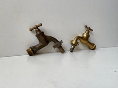 Vintage brass Water Tap's - Faucet´s, 1950s, Set of 2