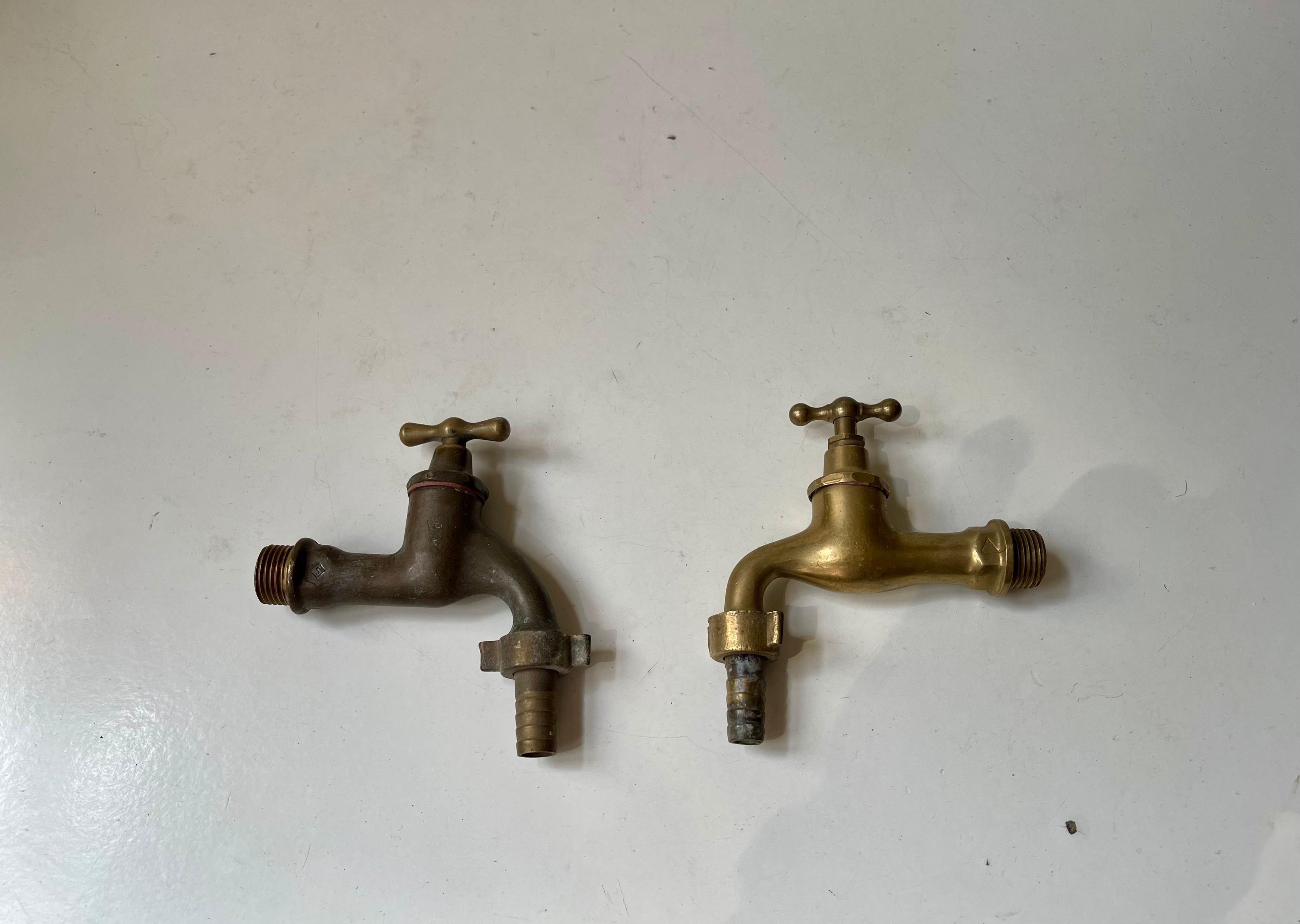 European Vintage brass Water Tap's - Faucet´s, 1950s, Set of 2 For Sale