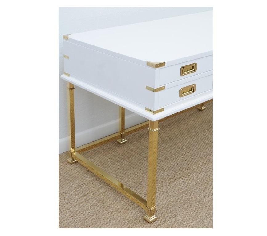 white brass desk