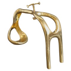 Vintage Brass Wine Bottle Pourer and Display Stand by David Marshall