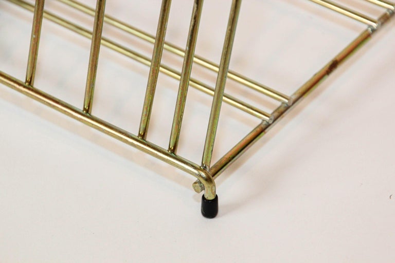 Vintage Brass Wire Record Vinyl Rack Mid-Century Modern, 1960s For Sale ...