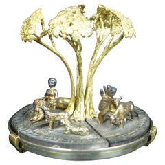 Dudik Swed Masters Silver & Brass Tree of Life Sculptural Judaica Figurine 5"