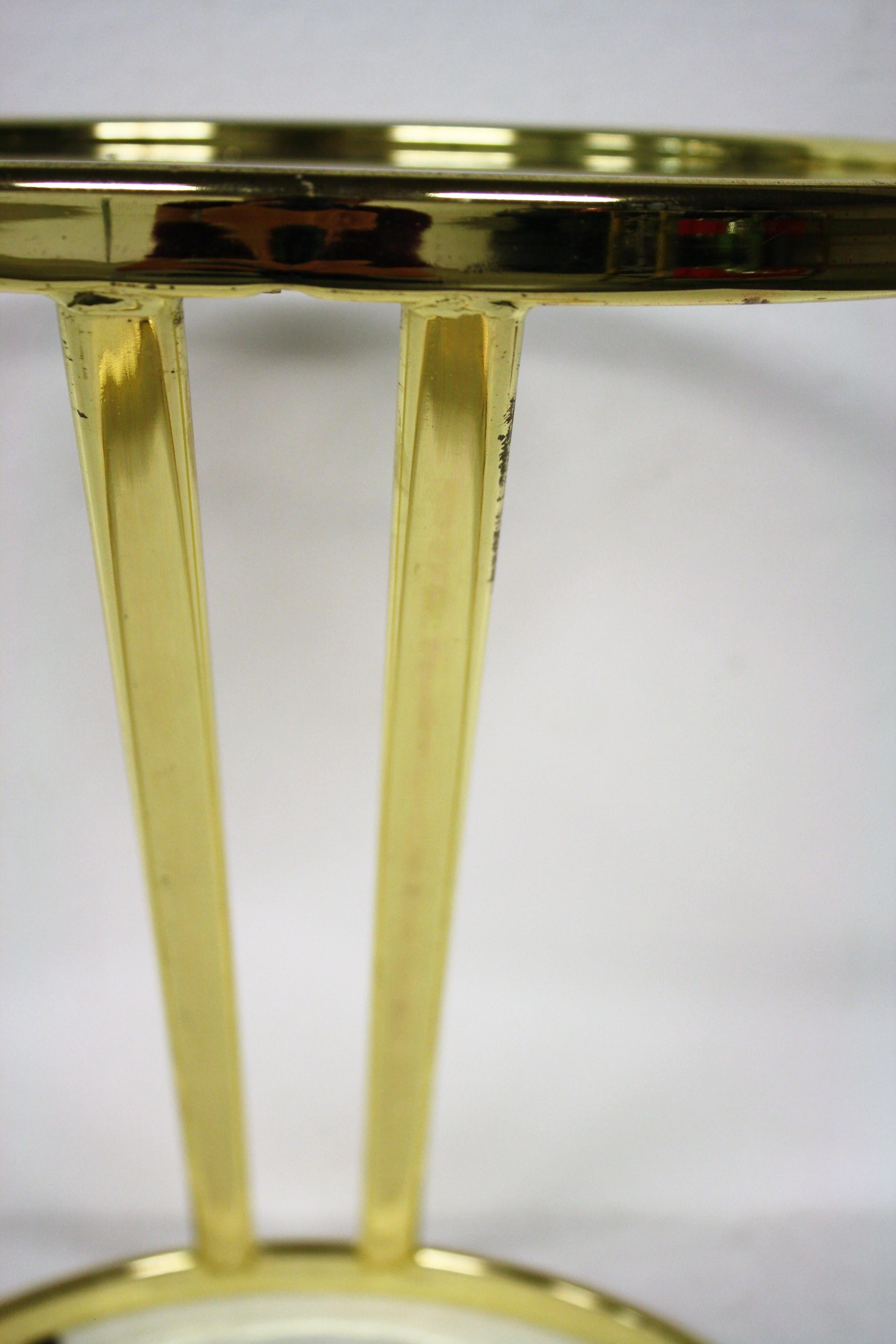 Vintage Brass Z-Shaped Side Table, 1970s 4