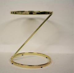Vintage Brass Z-Shaped Side Table, 1970s
