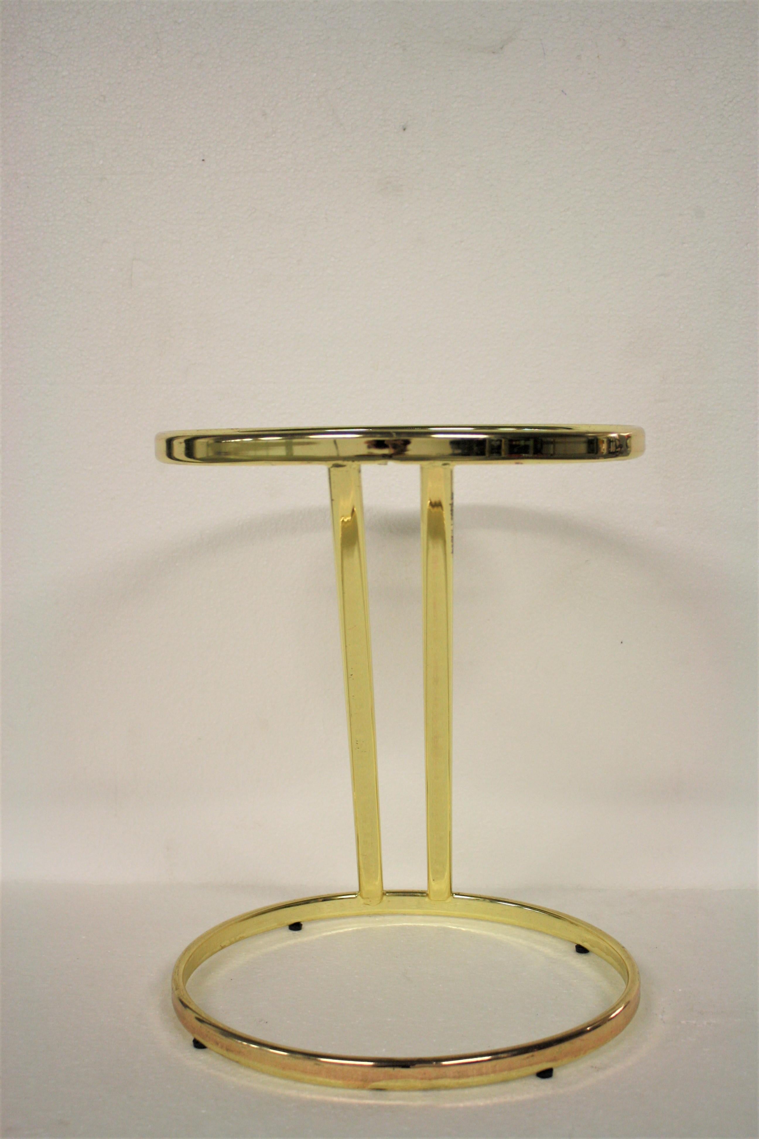 Belgian Vintage Brass Z-Shaped Side Table, 1970s