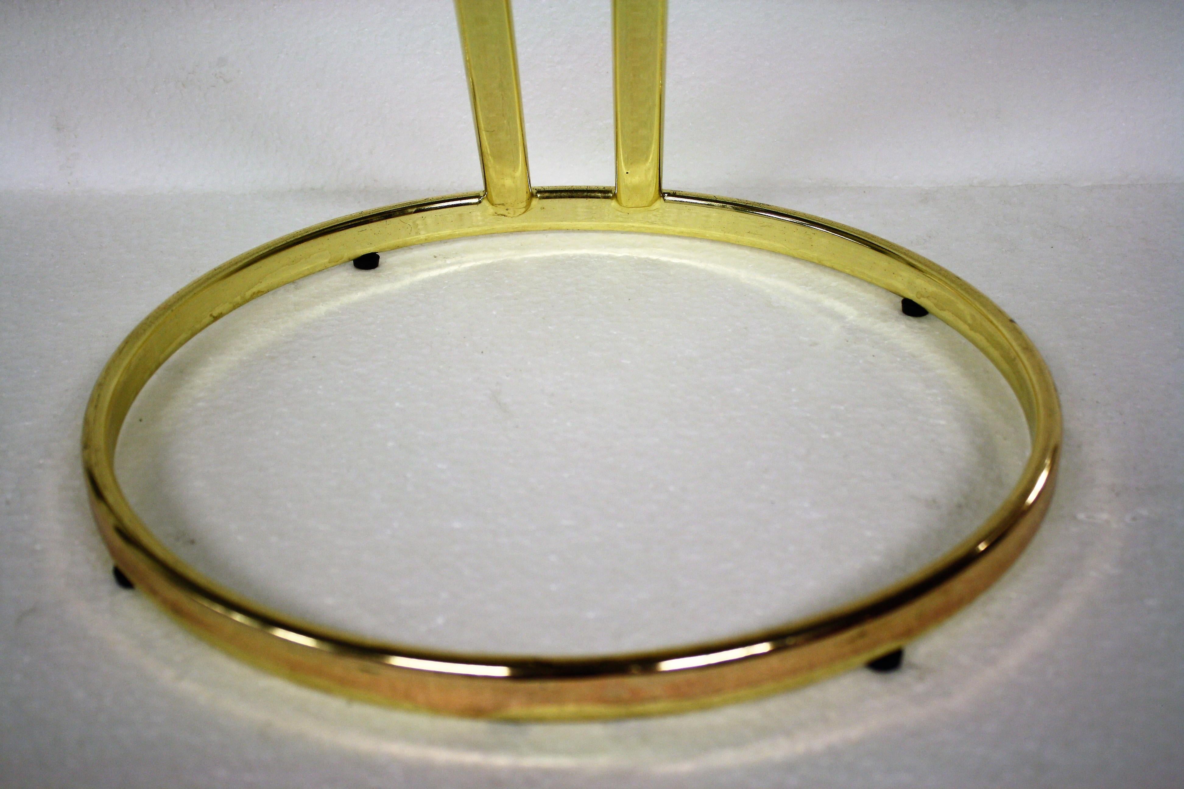 Vintage Brass Z-Shaped Side Table, 1970s 1