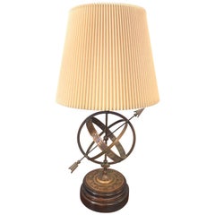 Vintage Brass Zodiac Astrological Armillary Sphere Lamp