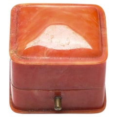 Vintage Bravingtons Ring Box, Orange Marbled Case