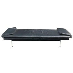 Vintage Brayton International Black Leather Bench