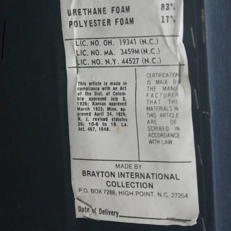 American Vintage Brayton International Black Leather Bench For Sale