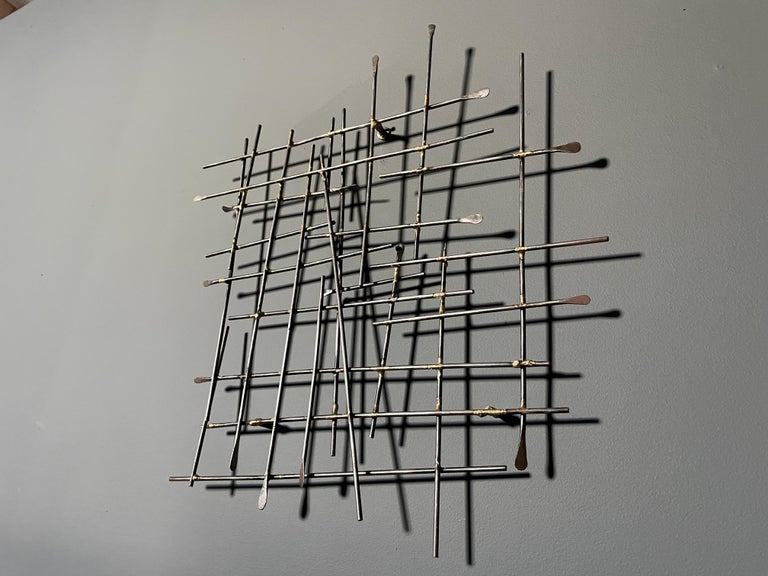 Vintage Brazed Abstract Steel Wall Sculpture at 1stDibs