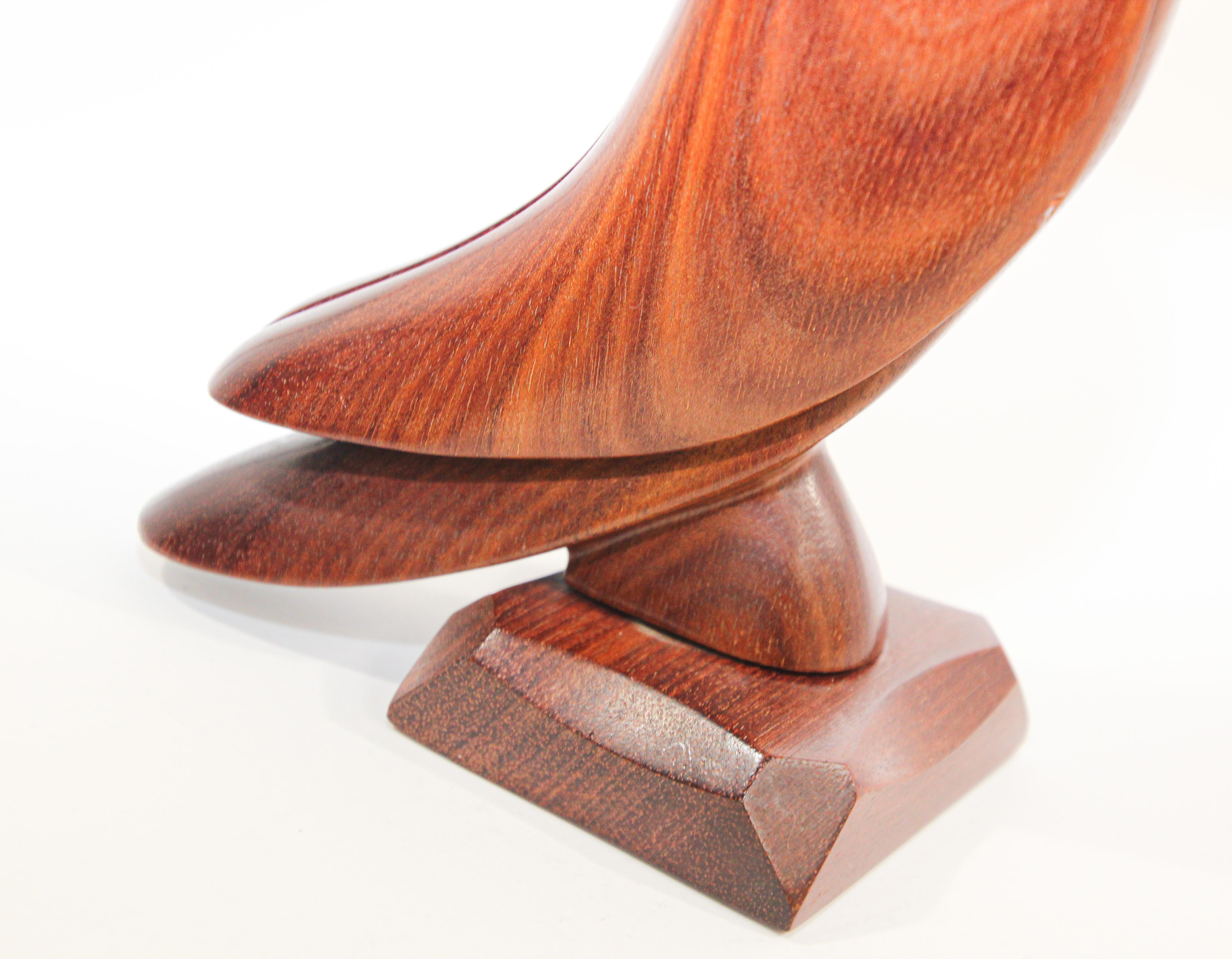Vintage Brazilian Hand-carved Ironwood Sculpture of a Toucan 2