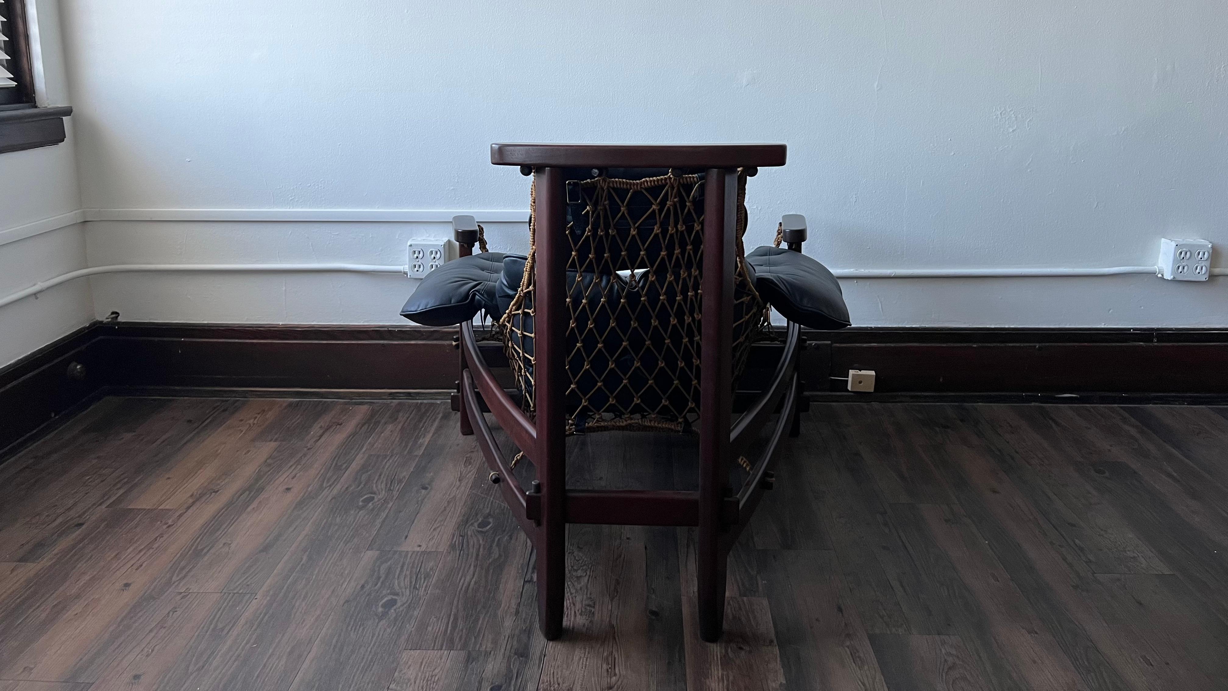 Leather Vintage Brazilian Jangada Chair by Jean Gillon For Sale
