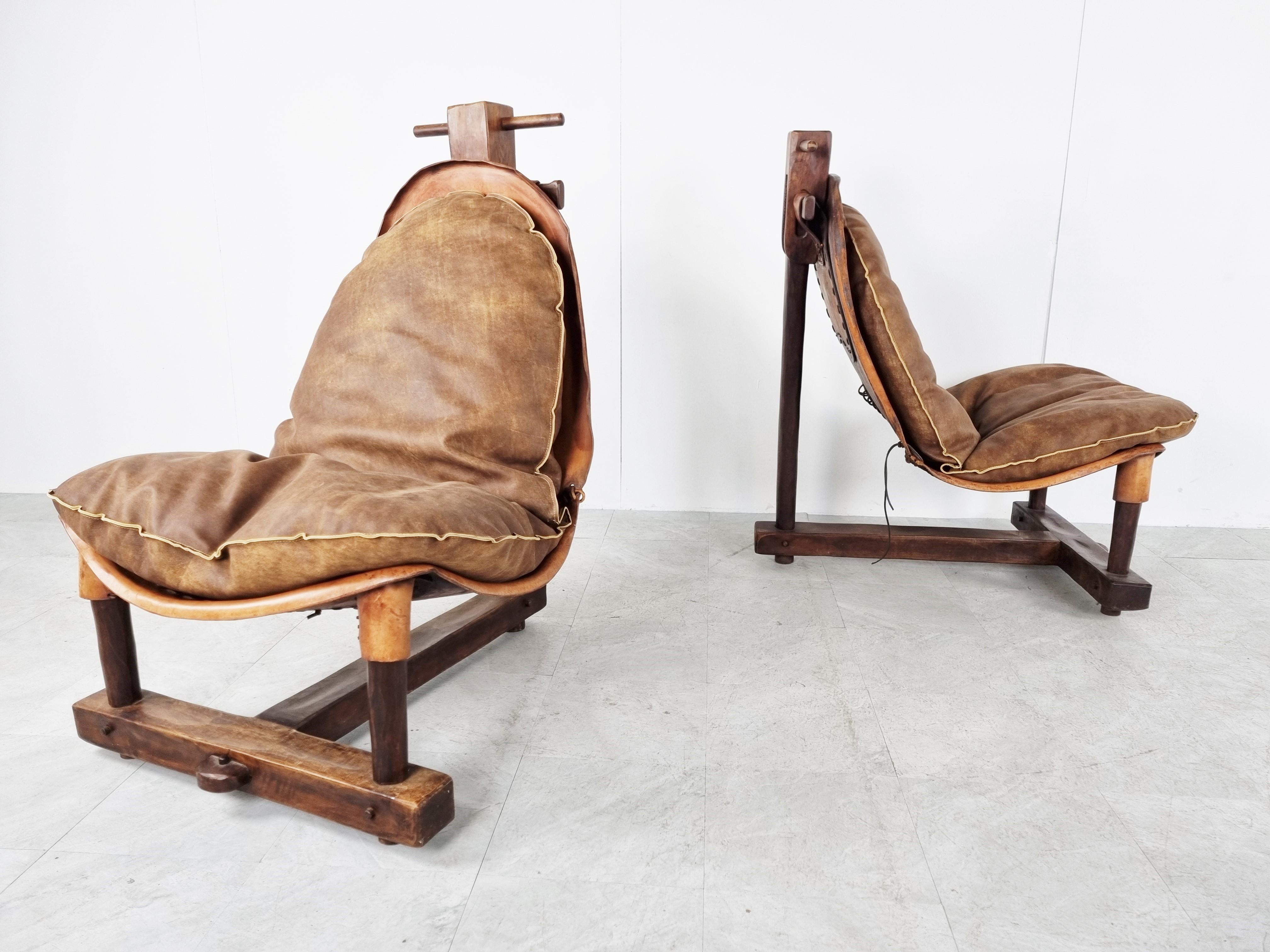 Mid-20th Century Vintage Brazilian Lounge Chairs, 1960s Set of 2 For Sale