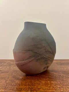 Vintage Brazilian Organic Modern Textured Studio Pottery Vase Signed