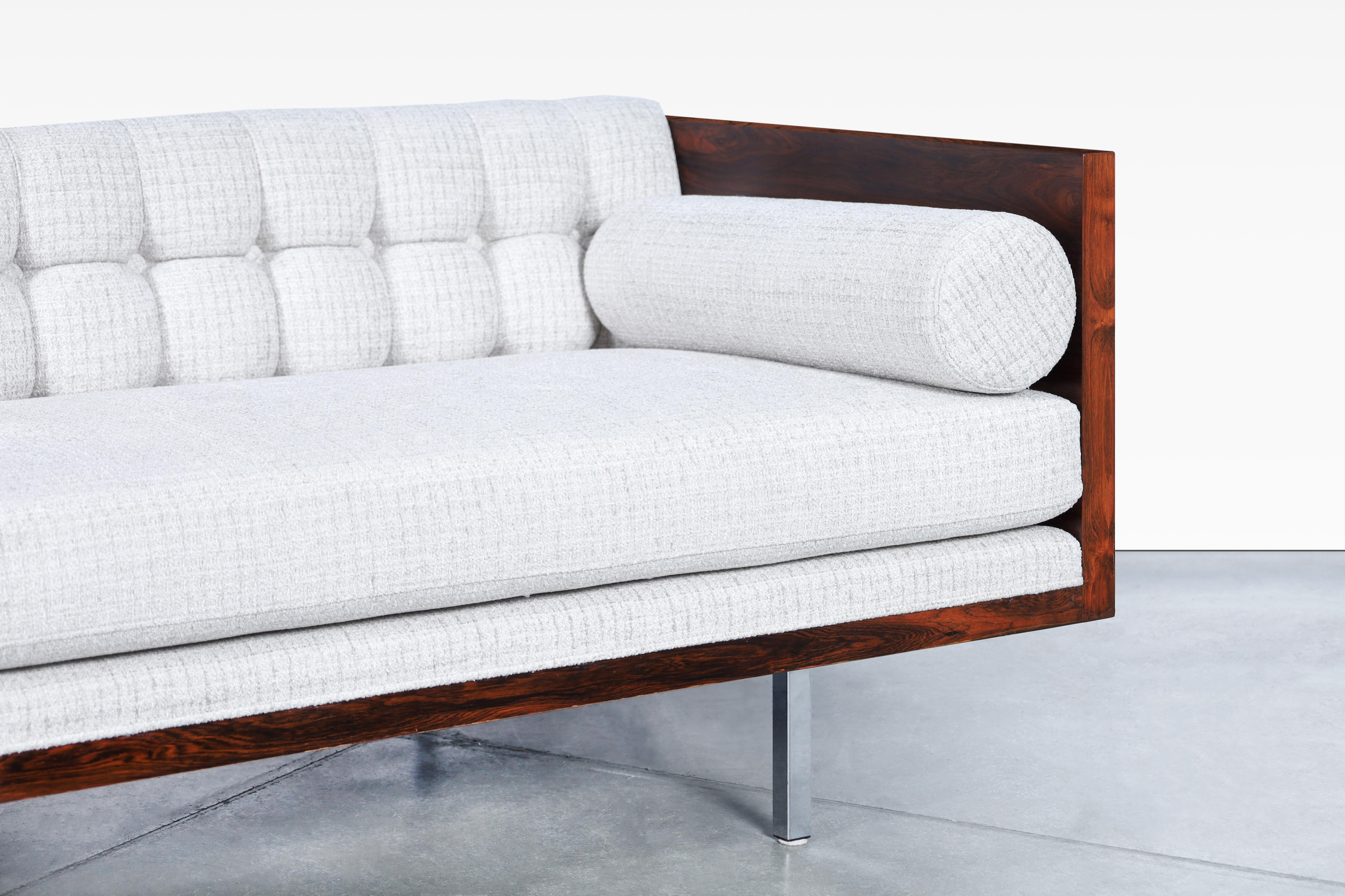 Vintage-Sofa aus brasilianischem Rosenholz von Milo Baughman für Thayer Coggin (Mitte des 20. Jahrhunderts) im Angebot