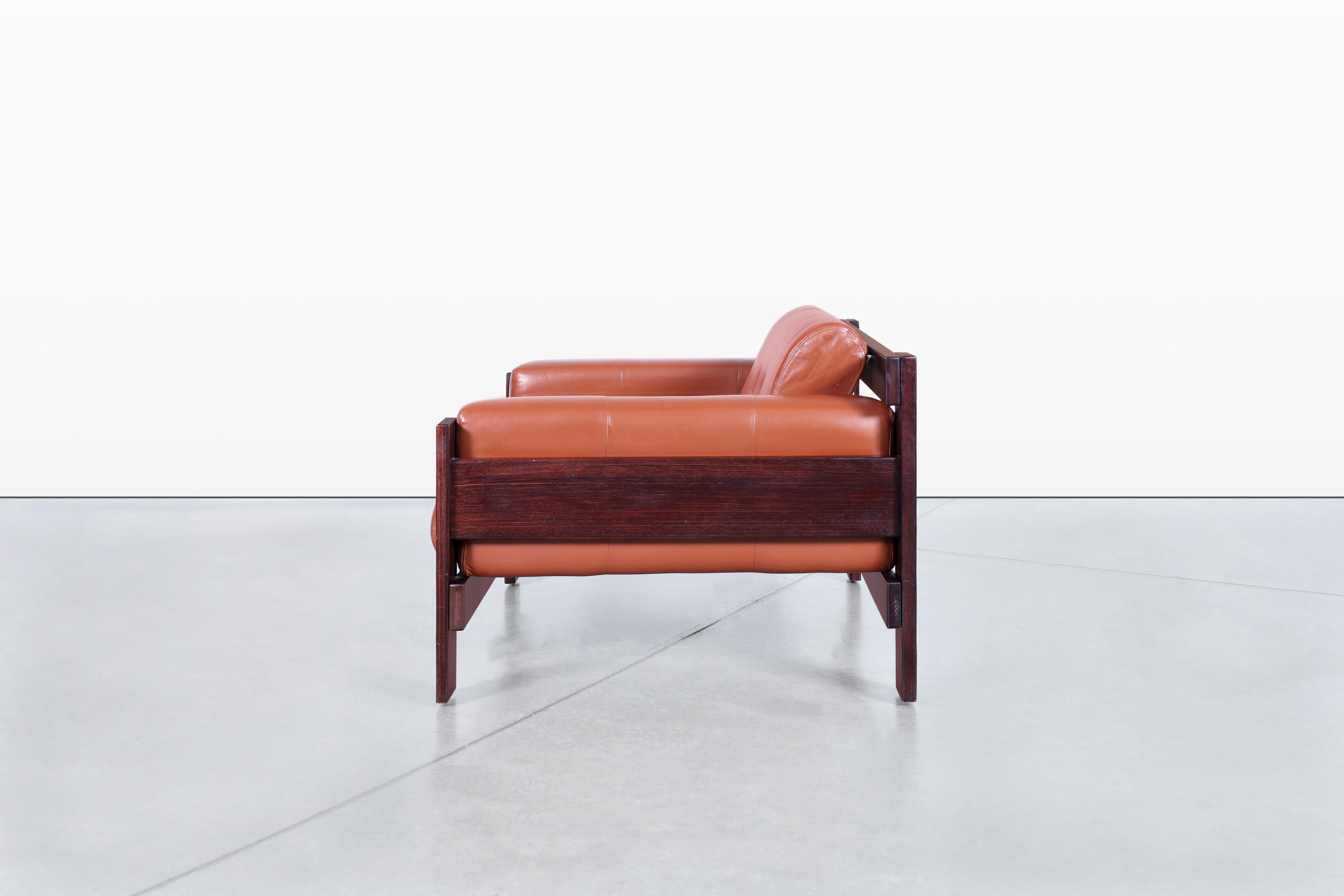 Vintage Brazilian Rosewood & Leather Lounge Chairs by Percival Lafer For Sale 5